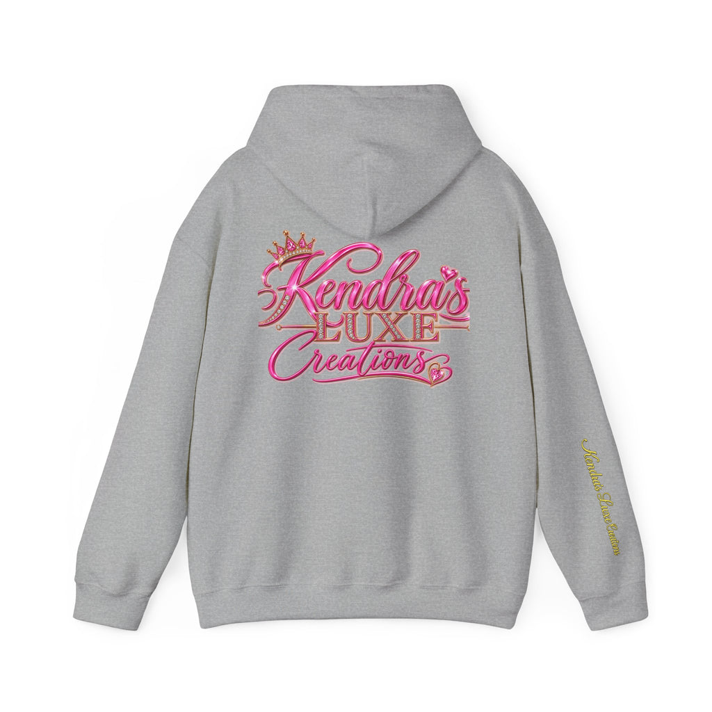 Kendra's Luxe Creations Hoodie — Pink Script Logo Pullover