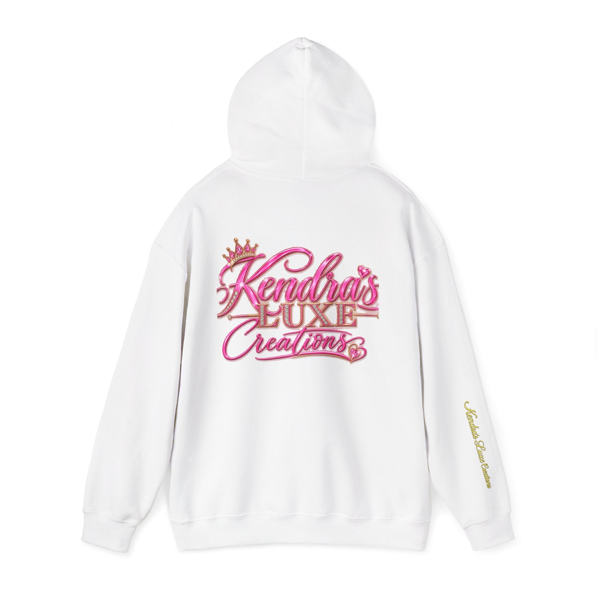 Kendra's Luxe Creations Hoodie — Pink Script Logo Pullover