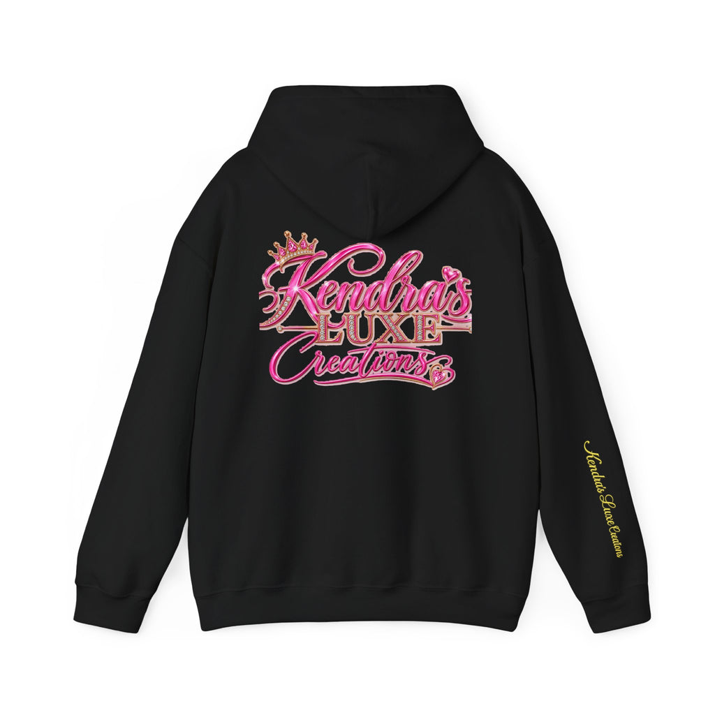 Kendra's Luxe Creations Hoodie — Pink Script Logo Pullover