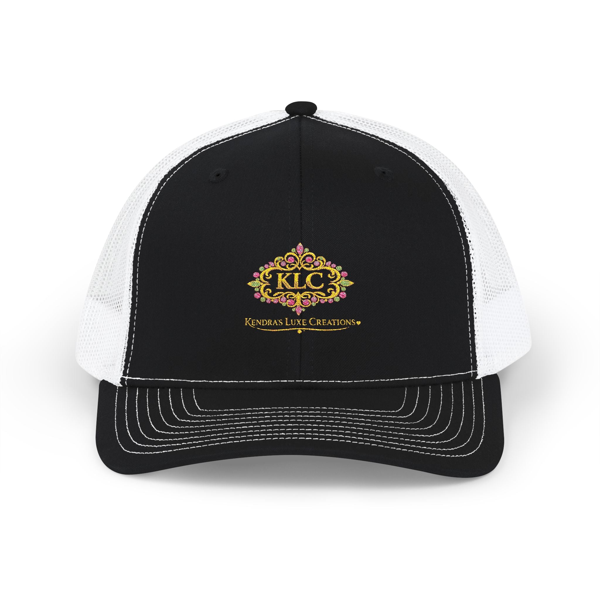 KLC Floral Crest Trucker Cap — Embroidered Kingdom Luxe Creations Snapback