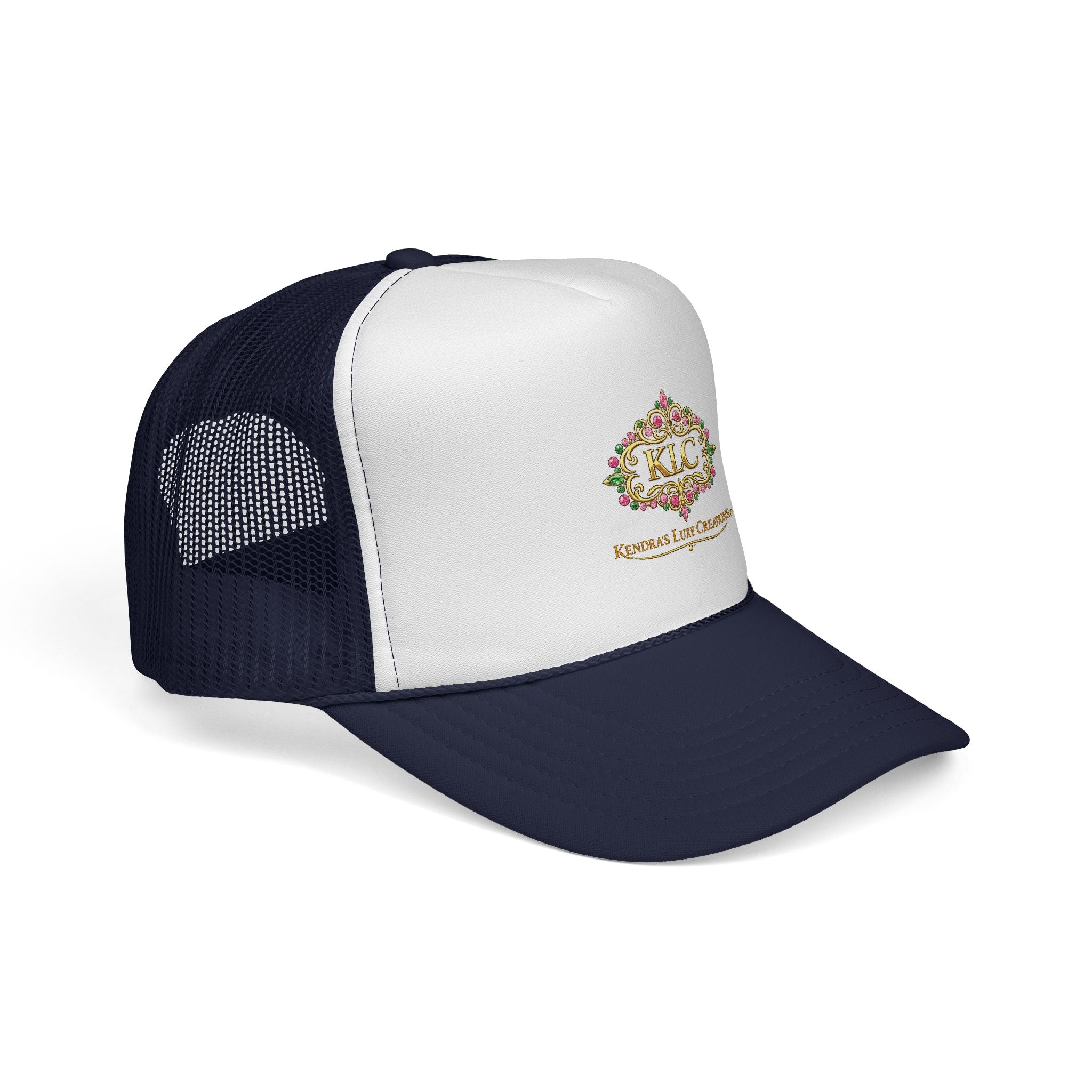 KLC Floral Logo Trucker Cap — Kinder’s Luxe Creations Mesh Hat