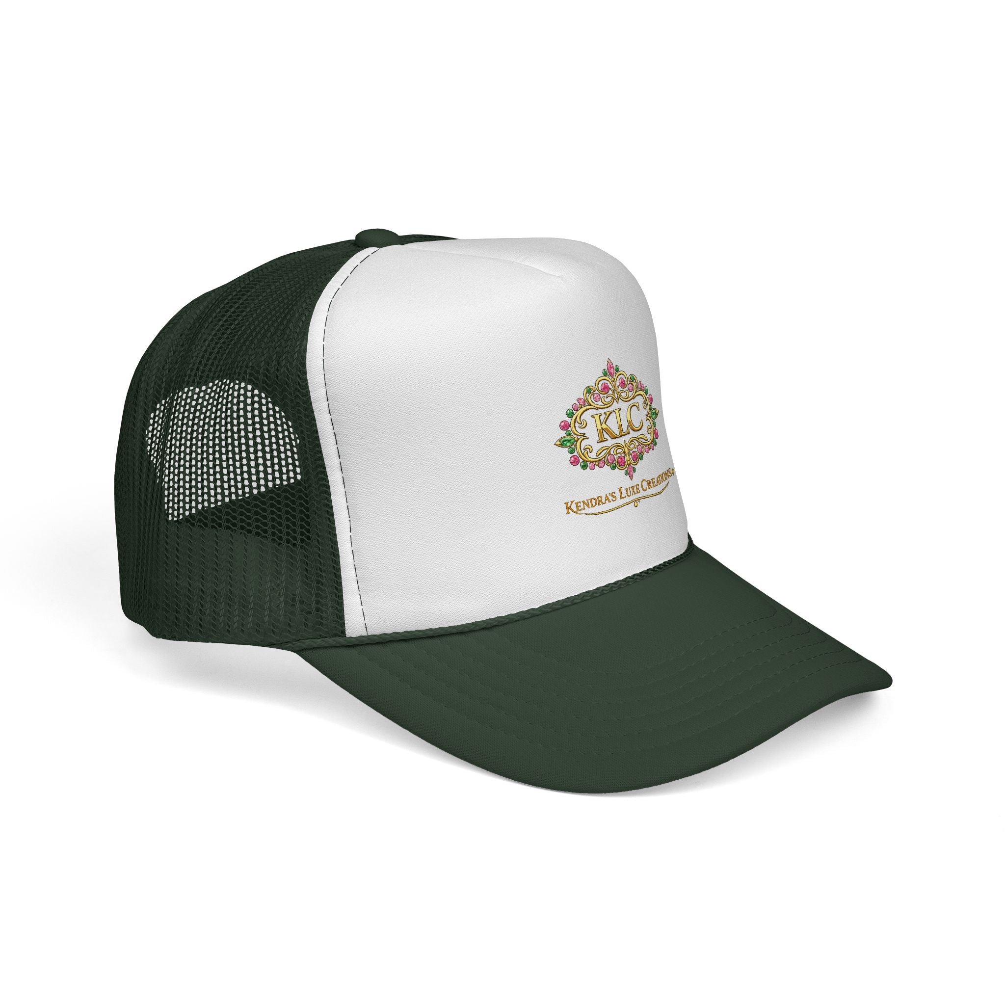KLC Floral Logo Trucker Cap — Kinder’s Luxe Creations Mesh Hat