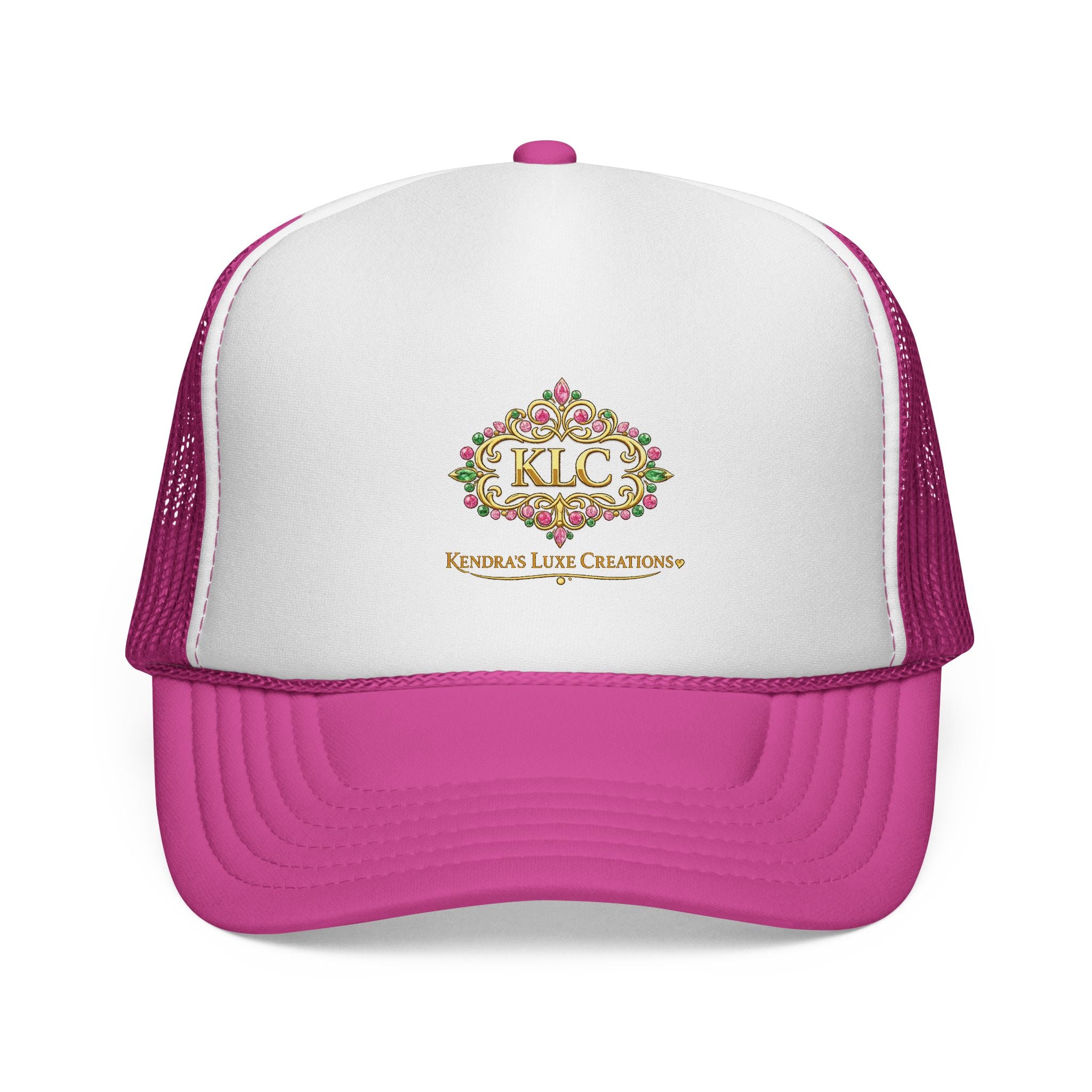 KLC Floral Logo Trucker Cap — Kinder’s Luxe Creations Mesh Hat