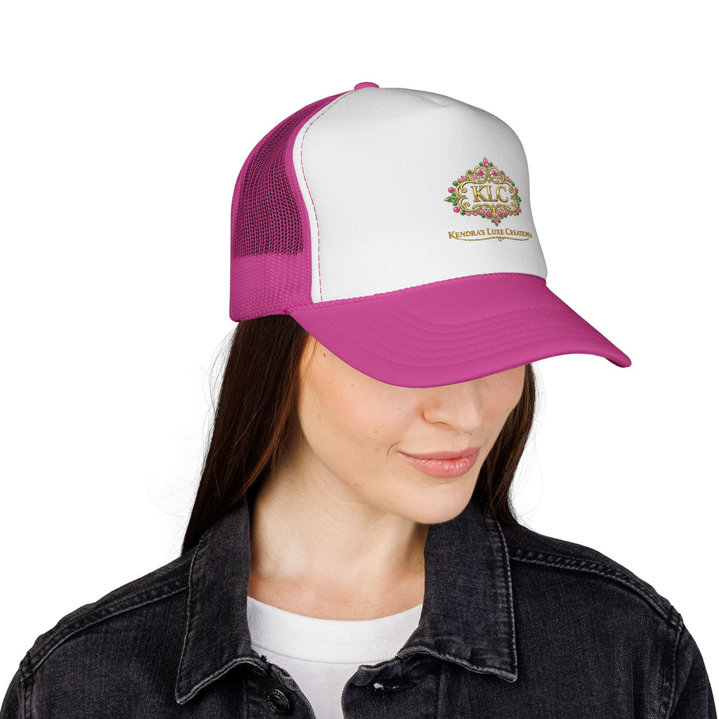 KLC Floral Logo Trucker Cap — Kinder’s Luxe Creations Mesh Hat
