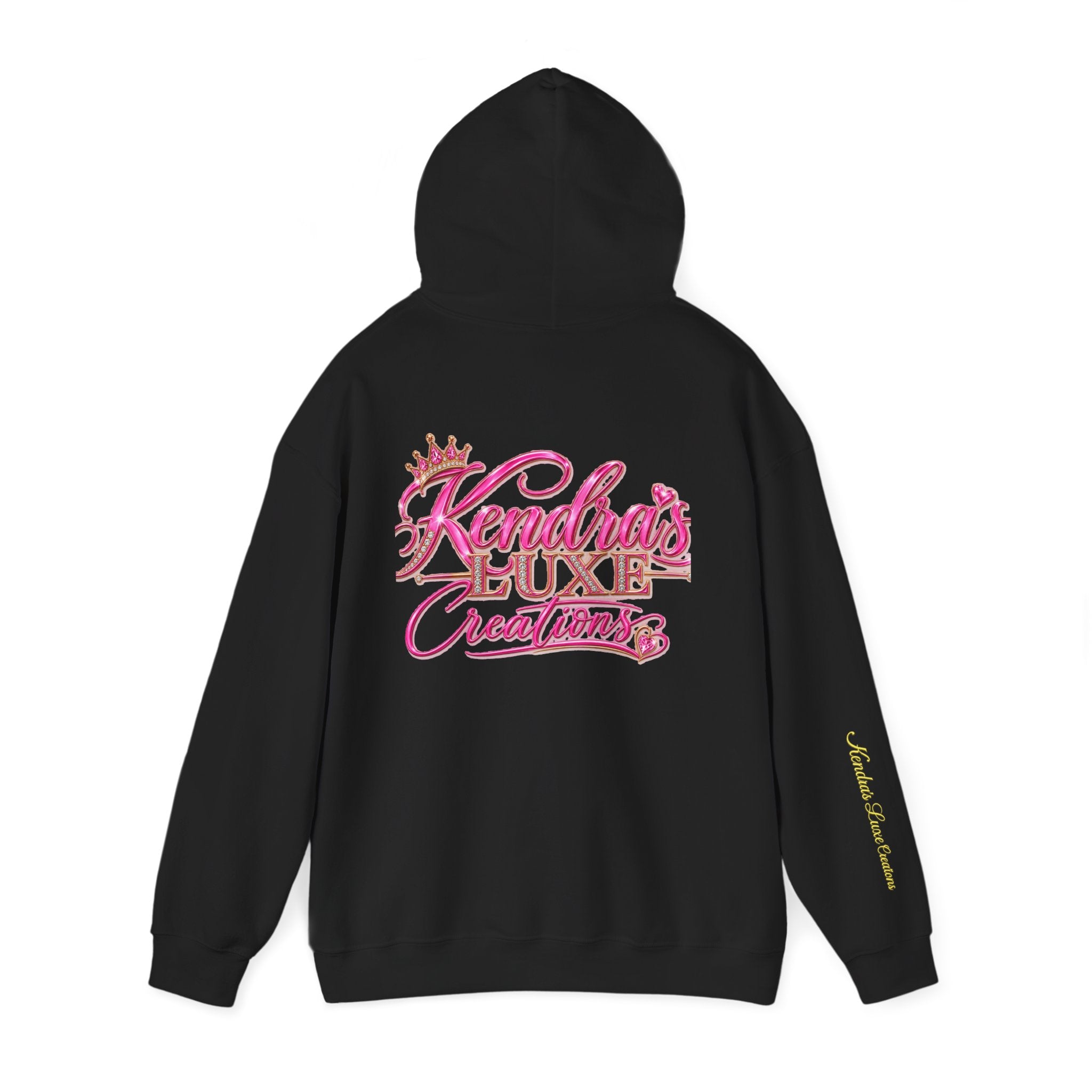 Kendra's Luxe Creations Hoodie — Pink Script Logo Pullover