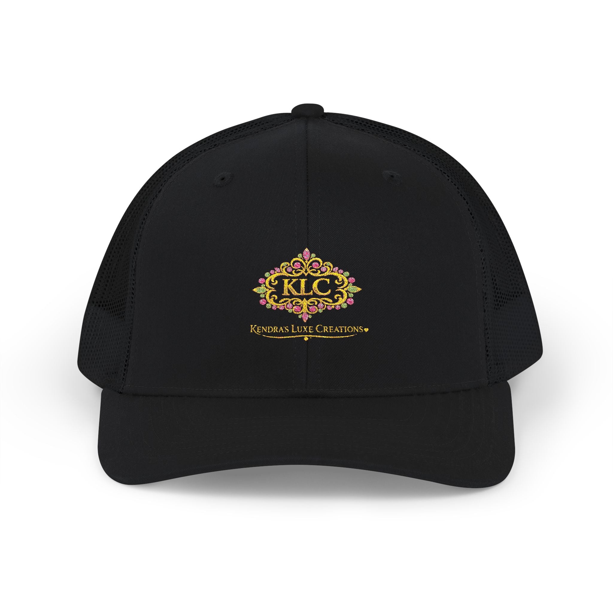 KLC Floral Crest Trucker Cap — Embroidered Kingdom Luxe Creations Snapback