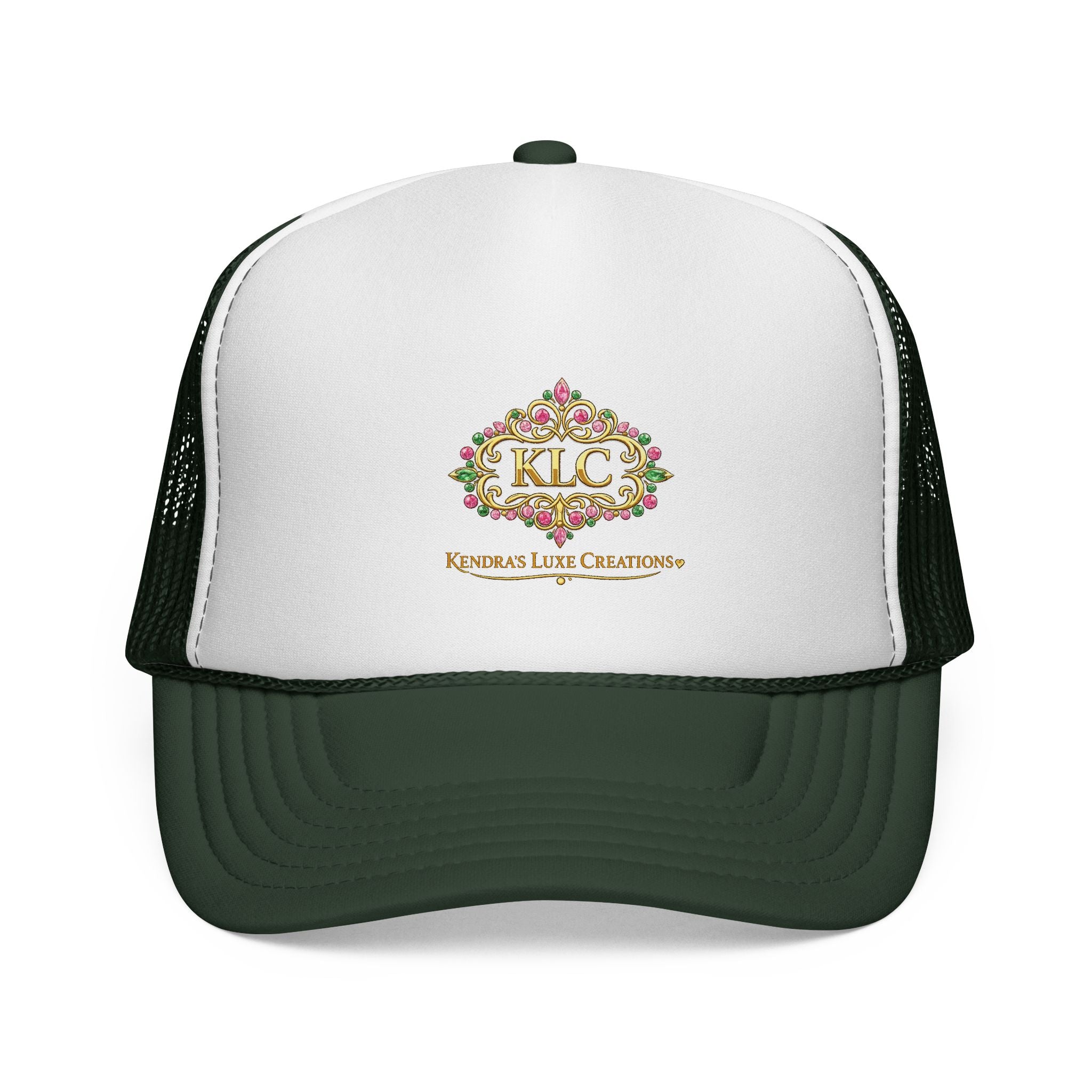 KLC Floral Logo Trucker Cap — Kinder’s Luxe Creations Mesh Hat
