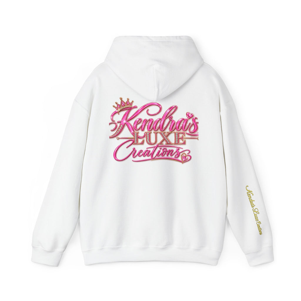 Kendra's Luxe Creations Hoodie — Pink Script Logo Pullover