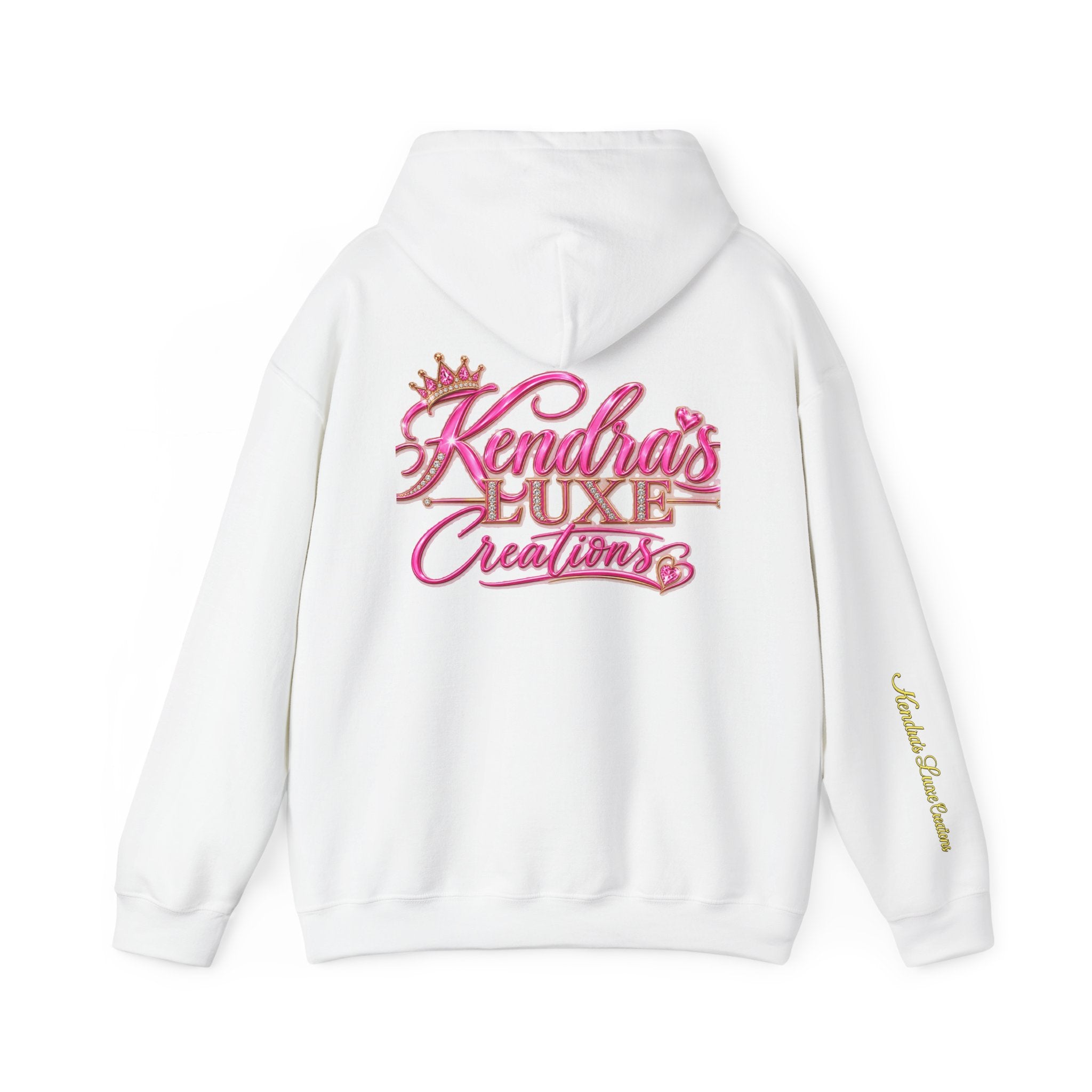 Kendra's Luxe Creations Hoodie — Pink Script Logo Pullover