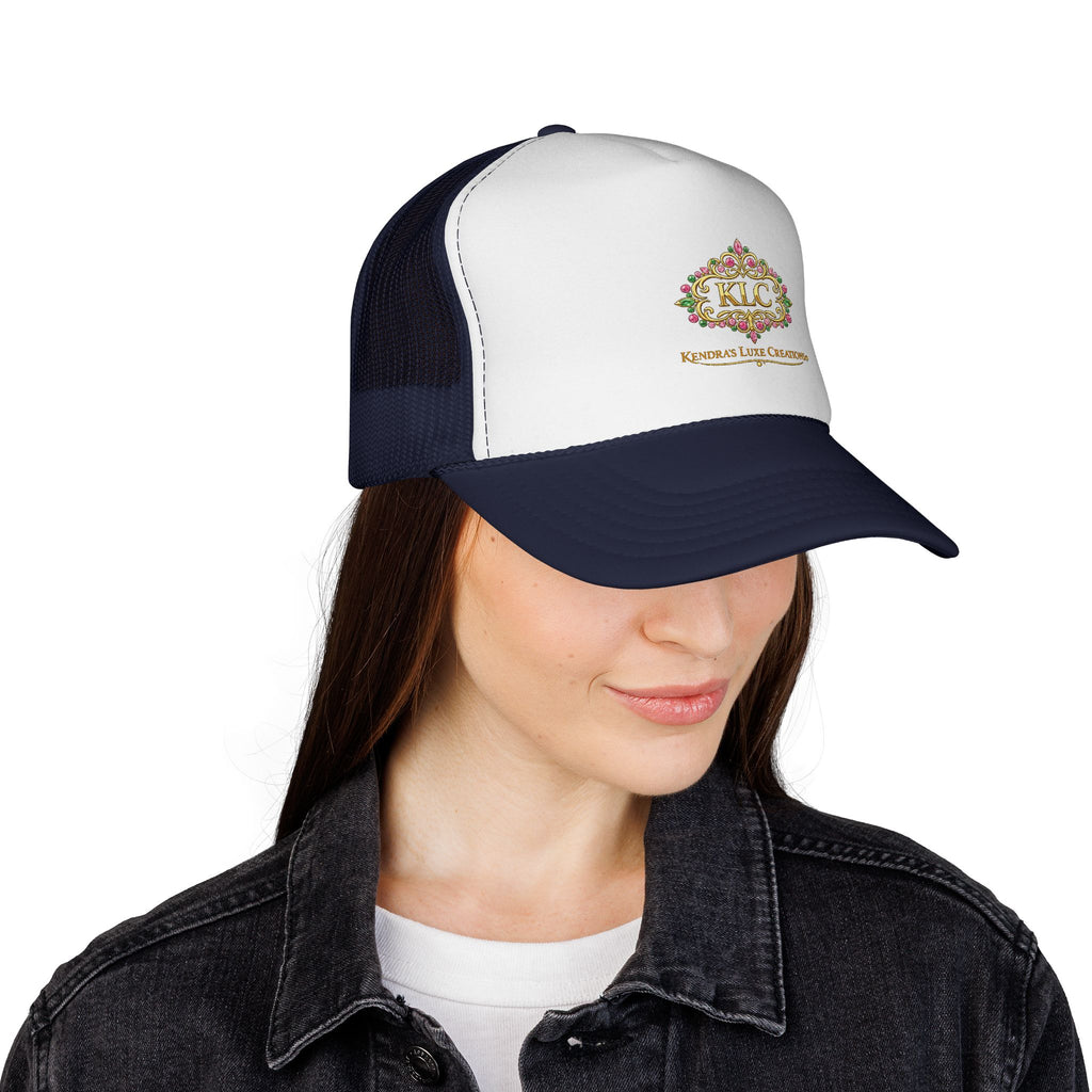 KLC Floral Logo Trucker Cap — Kinder’s Luxe Creations Mesh Hat