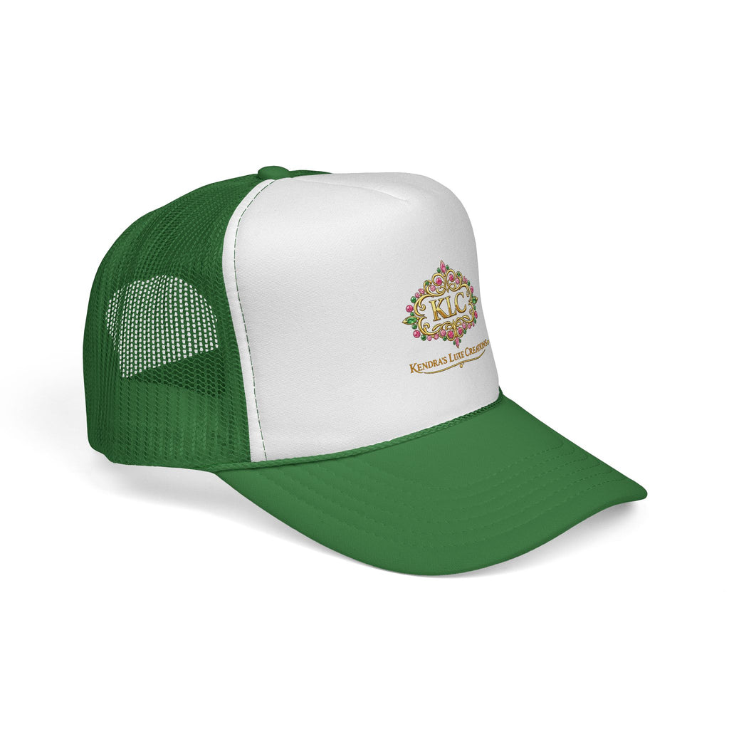 KLC Floral Logo Trucker Cap — Kinder’s Luxe Creations Mesh Hat