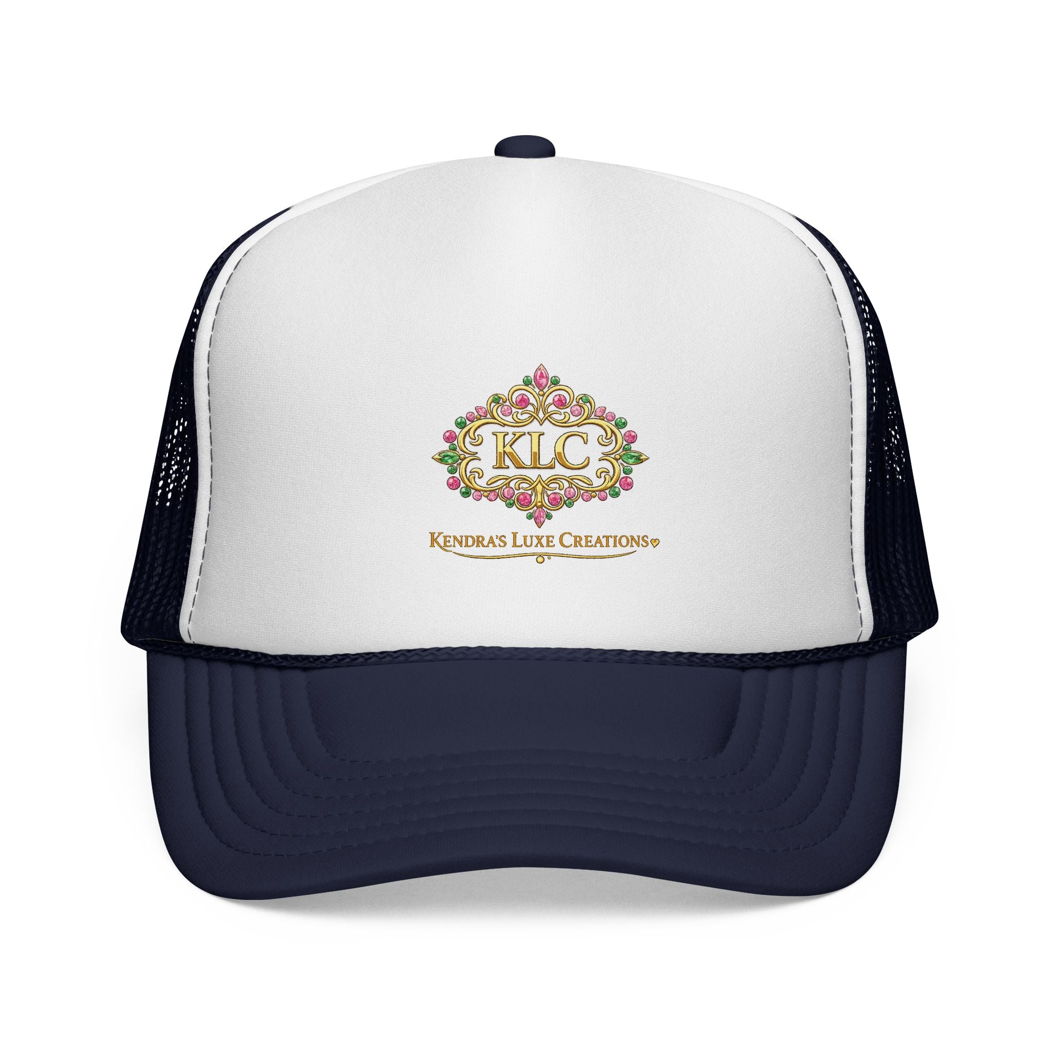 KLC Floral Logo Trucker Cap — Kinder’s Luxe Creations Mesh Hat
