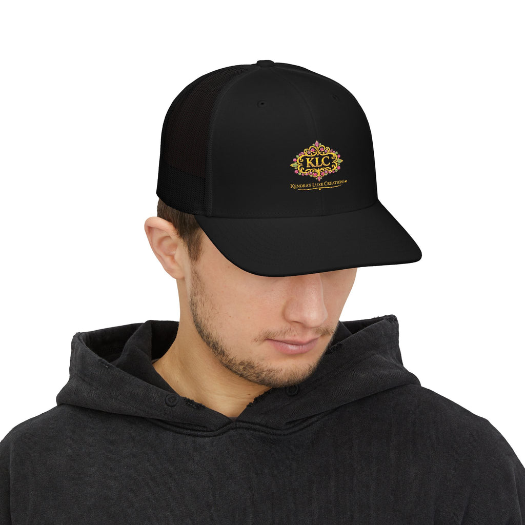KLC Floral Crest Trucker Cap — Embroidered Kingdom Luxe Creations Snapback