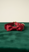 Crimson Ribbon Accent Collar Kendra's Luxe Creations, LLC