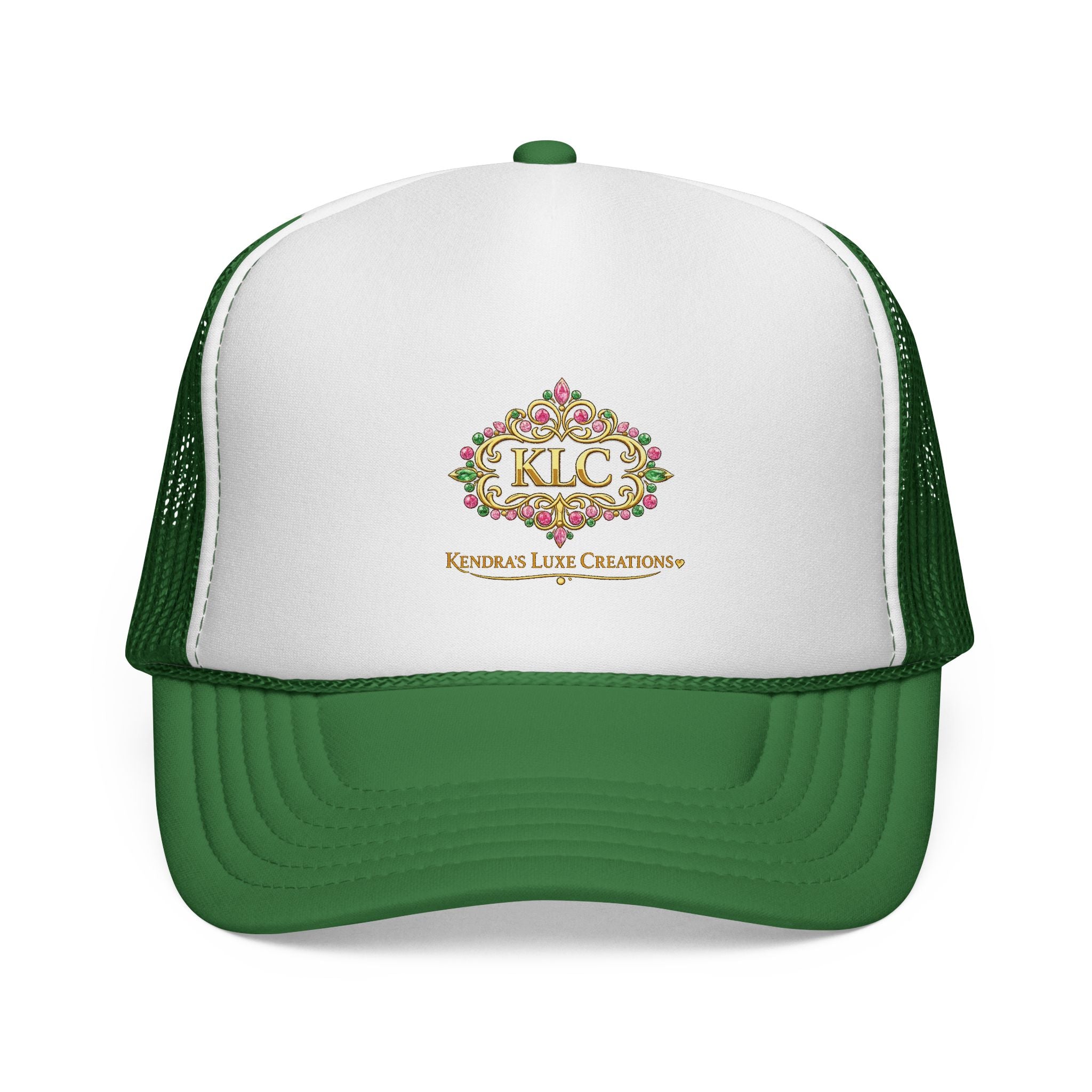 KLC Floral Logo Trucker Cap — Kinder’s Luxe Creations Mesh Hat
