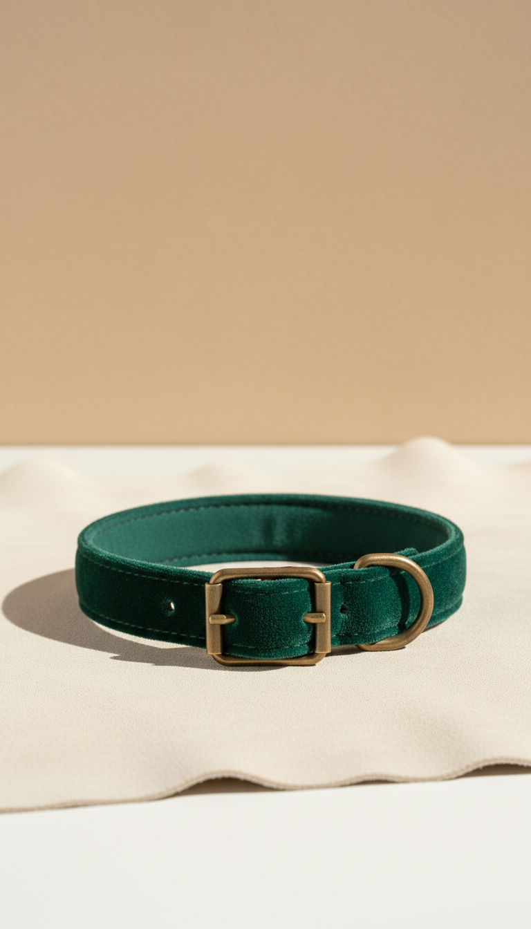 Emerald Velvet Adjustable Collar Kendra's Luxe Creations, LLC